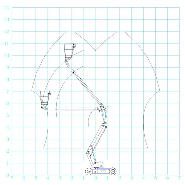 高所作業車／ホイール 9.9m屈伸式/バッテリー A33E 仕様図2