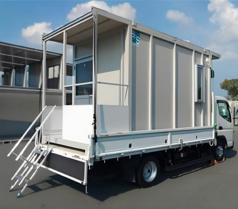 ユニットハウス 2.5坪/エアコン/ソーラーパネル/車載対応GAIA-SV25A（SZ） 2